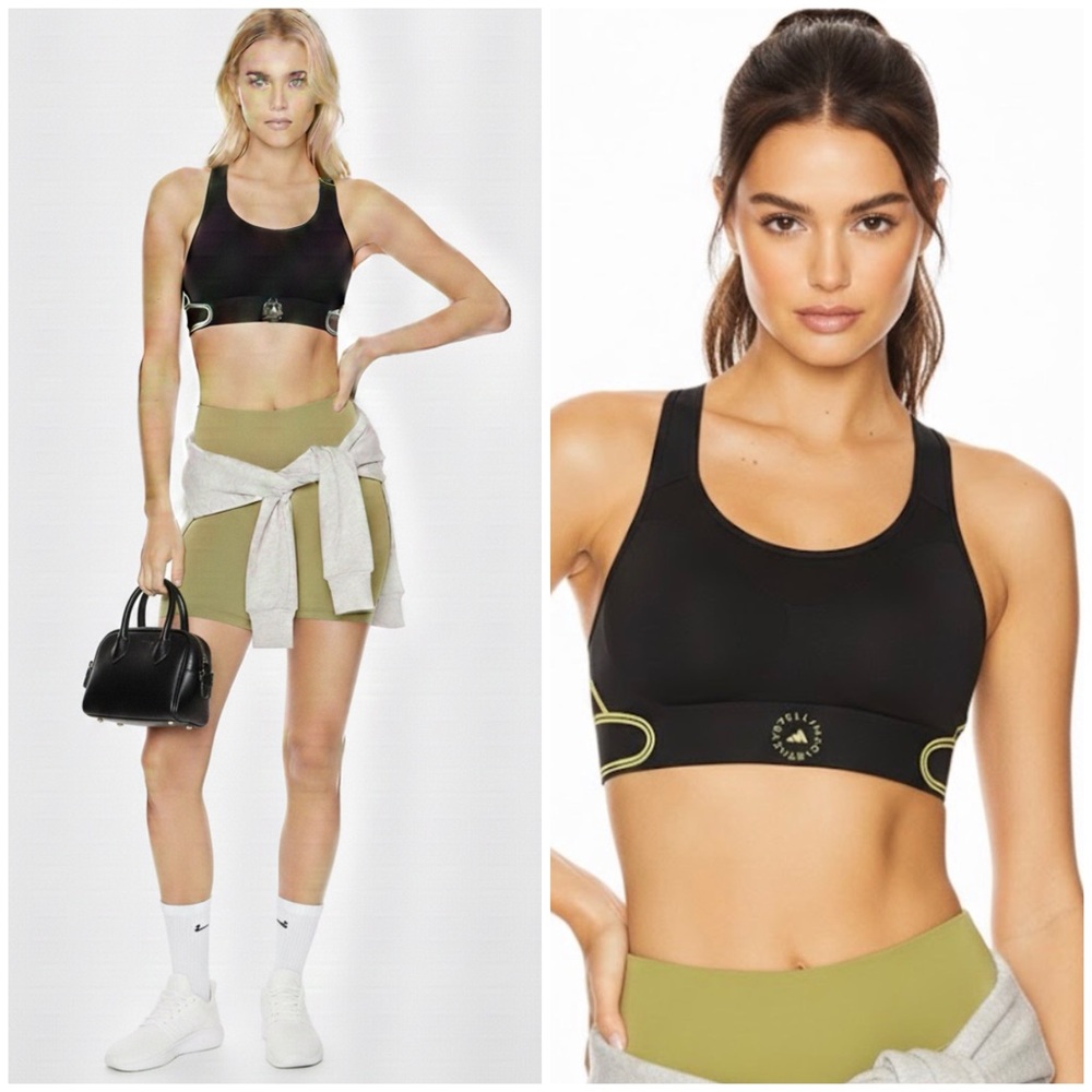 NWT ADIDAS by STELLA McCARTNEY TruePace Sports Bra High Support Black XLDD - Picture 3 of 16